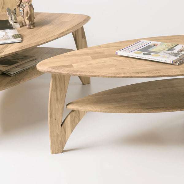 NordicStory Mesa de centro de madera maciza de roble