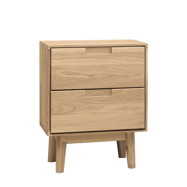 NordicStory Mesita de noche de madera maciza de roble