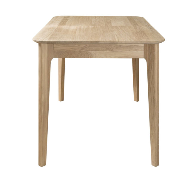 NordicStory Mesa de comedor de madera maciza de roble extensible France 120-160 x 80 x 75 cm.