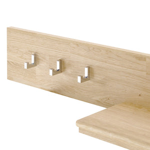 NordicStory Perchero de pared de madera maciza de roble 