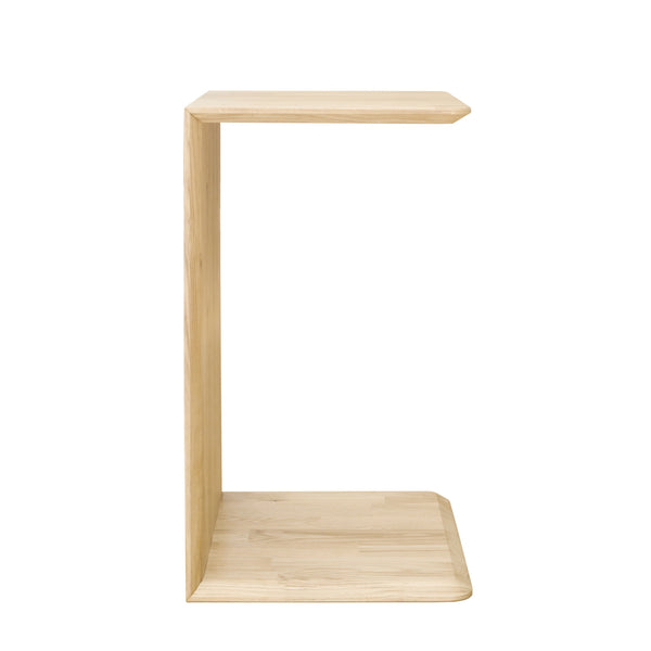 Mesa de noche en forma C de madera de roble macizo escandinavo