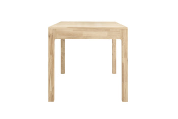 NordicStory mesa de comedor extensible 80-120cm madera maciza roble 100 natural blanqueado