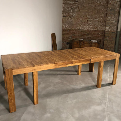 NordicStory Mesa de comedor extensible de madera maciza de roble
