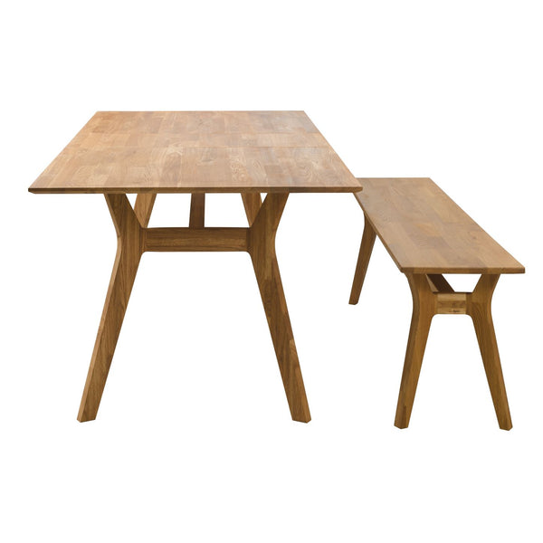 NordicStory Banco de madera maciza de roble Harold 140 x 40 x 45 cm.