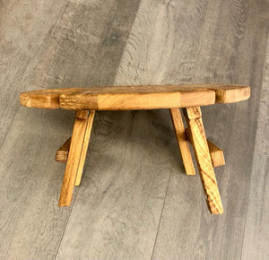 NordicStory Mini mesa de vino plegable de madera maciza roble