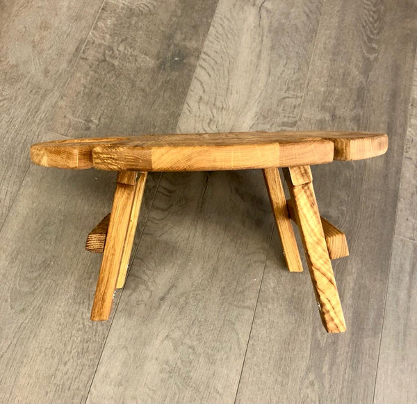 NordicStory Mini mesa de vino plegable de madera maciza roble