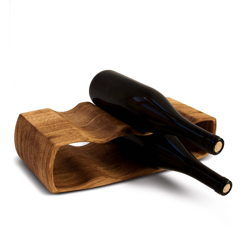 NordicStory Botellero hecho a mano de roble QAD, puesto de vinos para 7 botellas