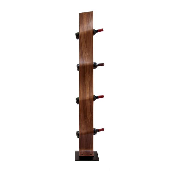 NordicStory Botellero hecho a mano de roble TWIST, puesto de vinos para 4 botellas