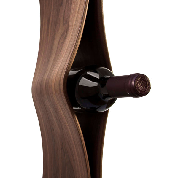 NordicStory Botellero hecho a mano de roble TWIST, puesto de vinos para 4 botellas