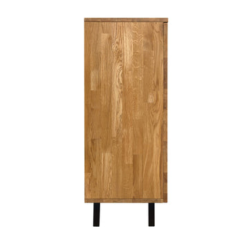 NordicStory Cómoda aparador de madera maciza de roble Moritz 2, 150 x 40 x 101,9 cm.