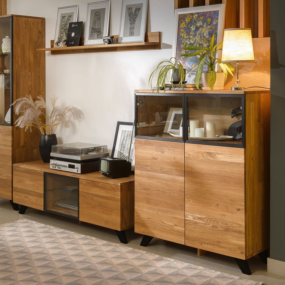 NordicStory Estante de pared de madera maciza de roble