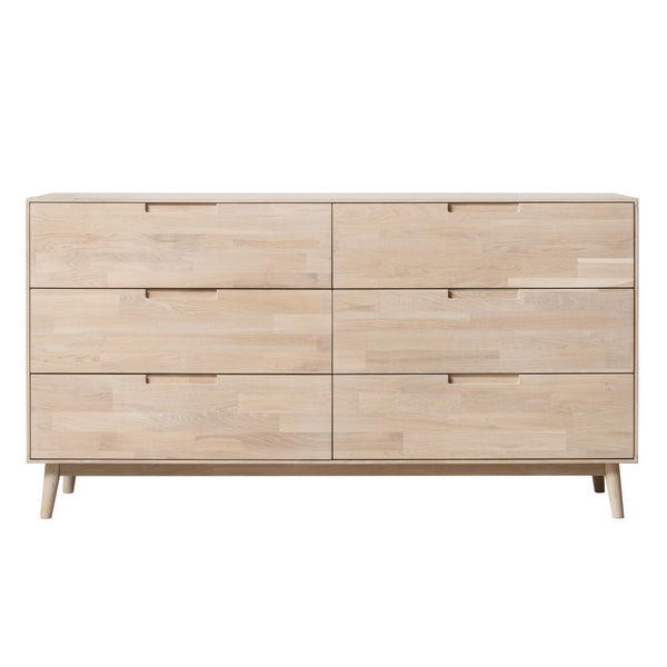 NordicStory Aparador Cómoda de madera maciza roble Escandi 4 160 x 45 x 84,5 cm.
