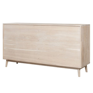 NordicStory Aparador Cómoda de madera maciza roble Escandi 4 160 x 45 x 84,5 cm.
