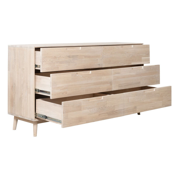 NordicStory Aparador Cómoda de madera maciza roble Escandi 4 160 x 45 x 84,5 cm.