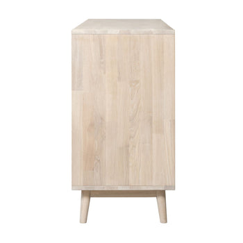 NordicStory Aparador Cómoda de madera maciza roble "Escandi 4" 160 x 45 x 84,5 cm.