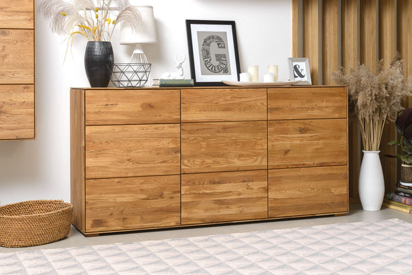 NordicStory Aparador Cómoda de madera maciza de roble