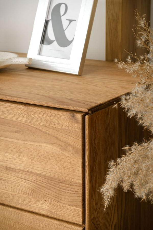 NordicStory Aparador Cómoda de madera maciza de roble