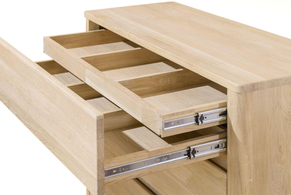 NordicStory Aparador Cómoda de madera maciza de roble