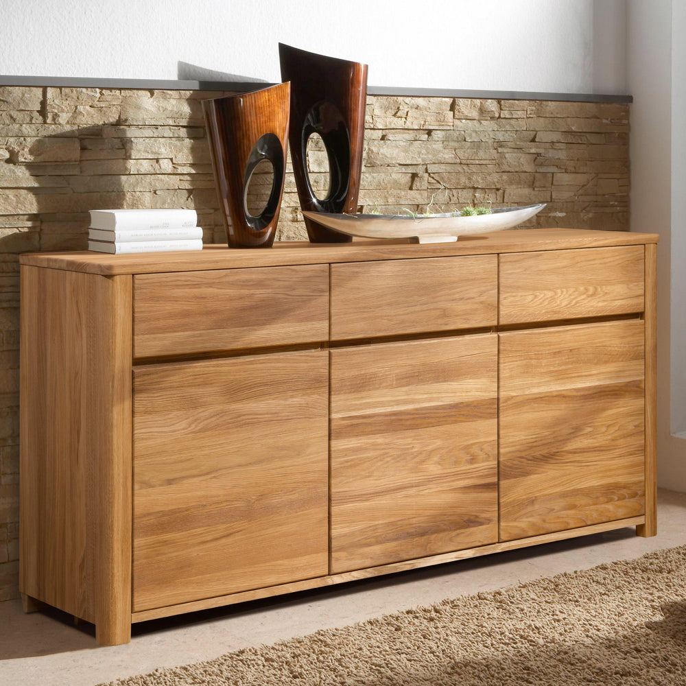 NordicStory Elsa Muebles de Madera Maciza Roble Natural Escandinavo Nordico Aparador Cajonera 
