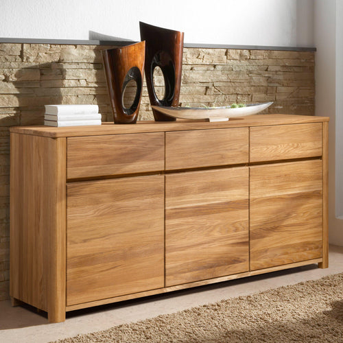 NordicStory Elsa Muebles de Madera Maciza Roble Natural Escandinavo Nordico Aparador Cajonera 
