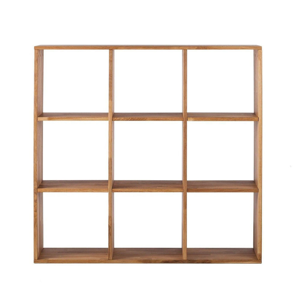 Estanteria Libreria de madera maciza de roble Regal 3x3, 112,2 x 35 x 112,2 cm. | NordicStory