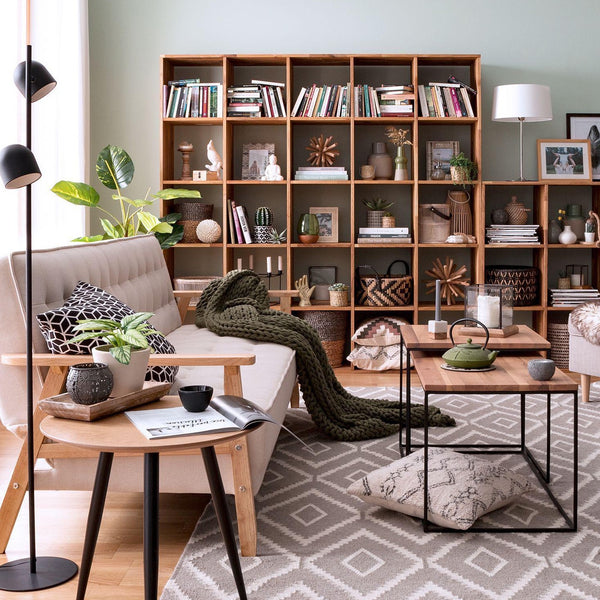 NordicStory Estanteria Libreria De Madera Maciza De Roble Nordico