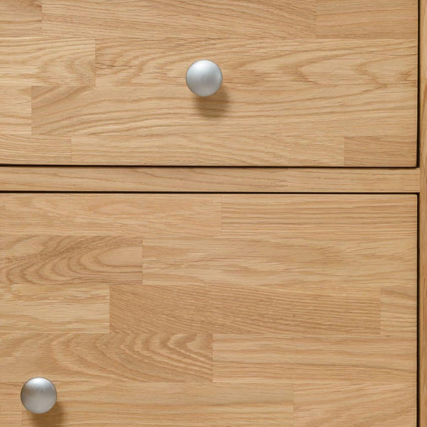 NordicStory Mesa auxiliar de madera maciza roble mesita de noche natural 