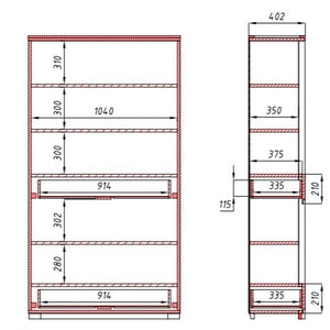 NordicStory Libreria Estanteria de pared de madera maciza de roble