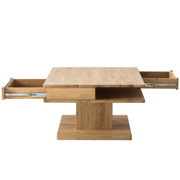 NordicStory Mesa de centro de madera maciza de roble 