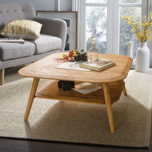 NordicStory Mesa de Centro Escandi 4 Madera Maciza Roble Natural Salon Escandinavo