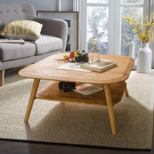NordicStory Mesa de Centro Escandi 4 Madera Maciza Roble Natural Salon Escandinavo