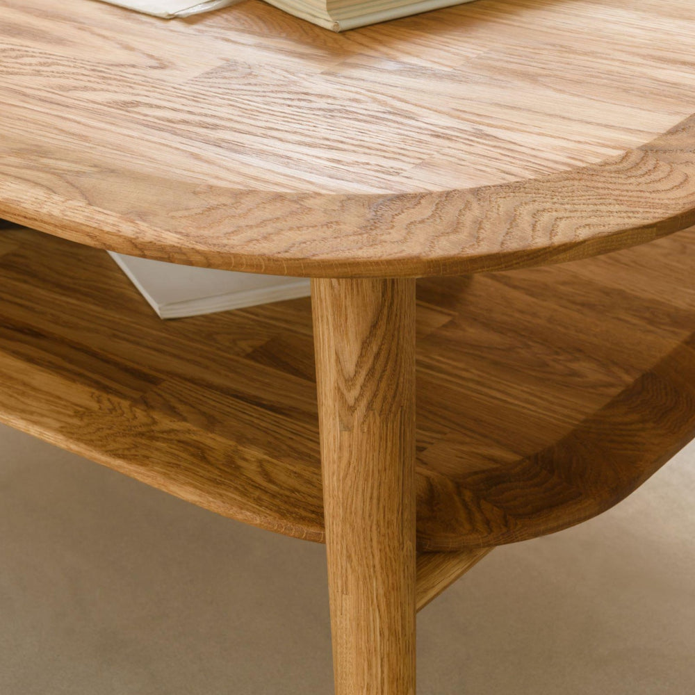 NordicStory Mesa de Centro Escandi 4 Madera Maciza Roble Natural Salon Escandinavo