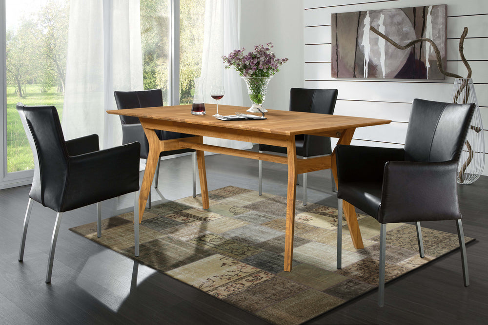 NordicStory Mesa de comedor de madera maciza de roble 