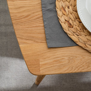 NordicStory Mesa de comedor rectangular y extensible de madera maciza de roble Escandi