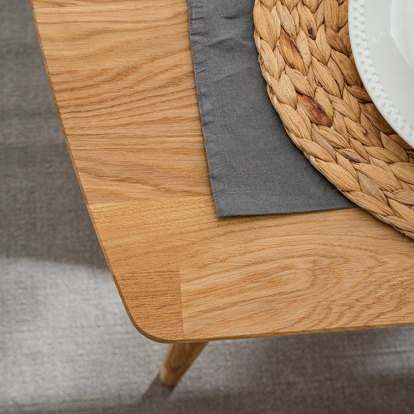 NordicStory Mesa de comedor rectangular y extensible de madera maciza de roble Escandi