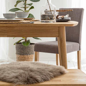 NordicStory Mesa de comedor rectangular y extensible de madera maciza de roble Escandi
