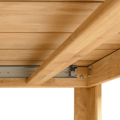 NordicStory Mesa extensible de comedor de madera maciza de roble 