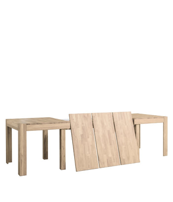 Mesa comedor extensible blanca madera de Caoba 160-220x90x78cm