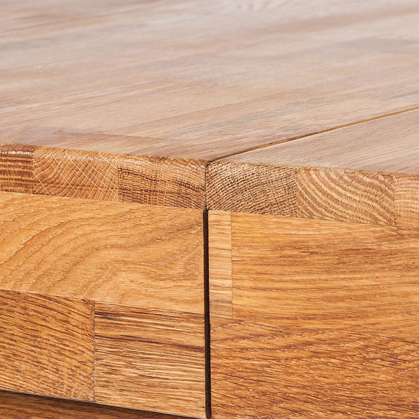 NordicStory Mesa de comedor extensible de madera maciza de roble