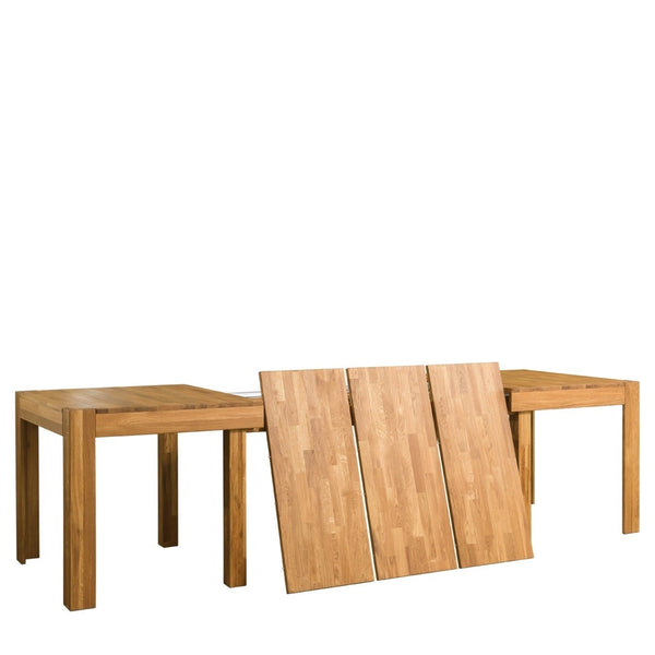 NordicStory Mesa extensible de comedor de madera maciza de roble