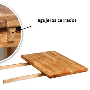 NordicStory Mesa de comedor extensible de madera maciza de roble