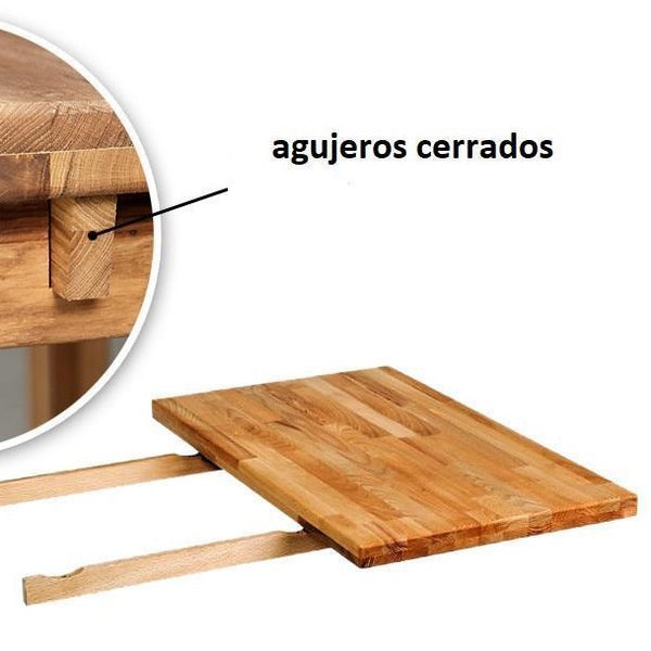 NordicStory Mesa de comedor extensible de madera maciza de roble