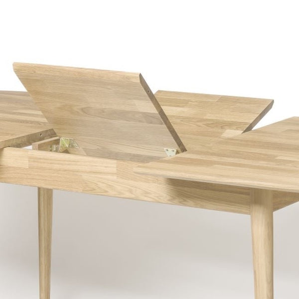 NordicStory Mesa de comedor ovalada y extensible de madera maciza de roble