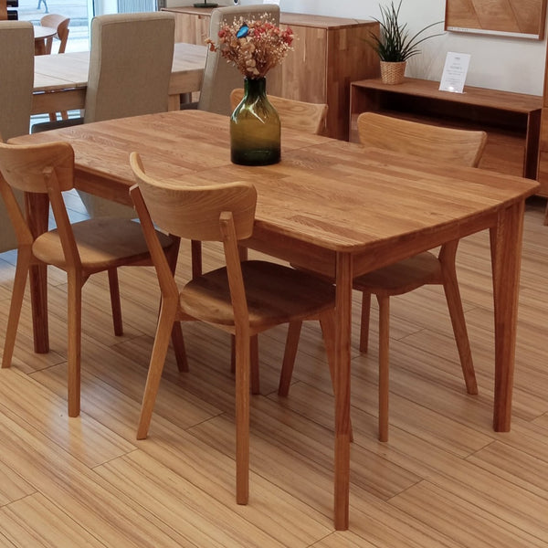 NordicStory Mesa extensible de comedor de madera maciza de roble