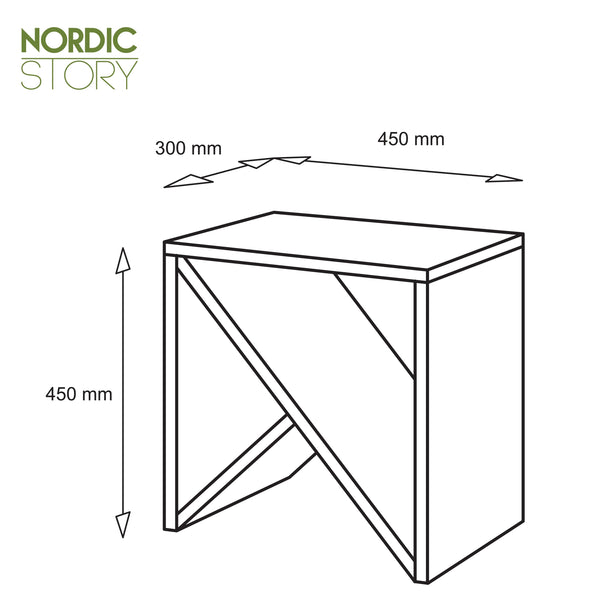 NordicStory Mesa de noche Denmark madera maciza roble