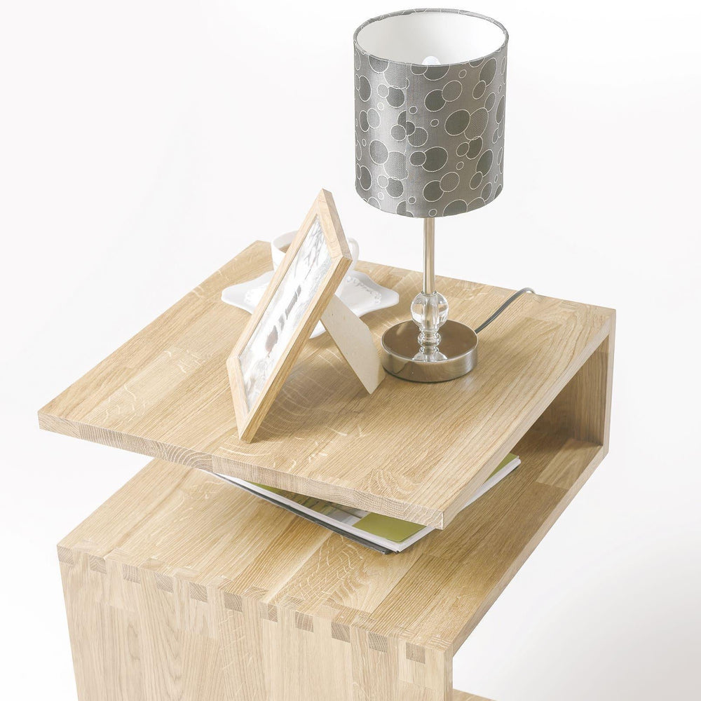 NordicStory Mesa auxiliar de madera maciza de roble