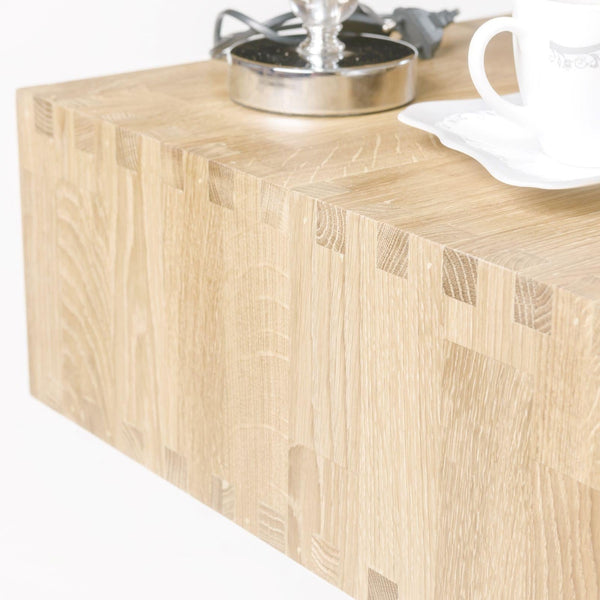NordicStory Mesita de noche Mesa de madera maciza de roble escandinavo 