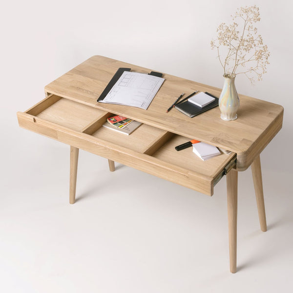 NordicStory Mesa escritorio Escandi 110 x 43 x 75 cm. madera maciza roble escandinavo 