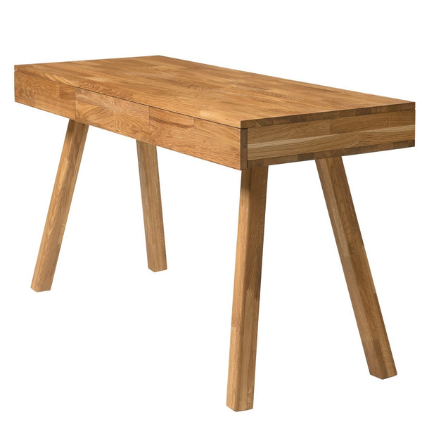 Mesa escritorio de madera maciza de roble Einstein I, 140 x 55 x 76 cm. | NordicStory