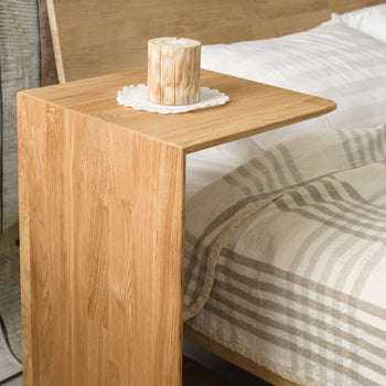 NordicStory Mesa lateral auxiliar de madera maciza de roble "Sono 2" 38 x 35 x 60 cm.